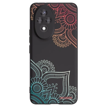 Picasee fekete szilikon tok az alábbi mobiltelefonokra Honor 200 5G - Flowers pattern