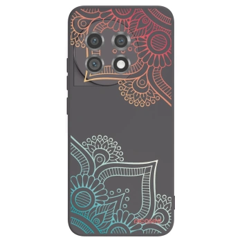 Picasee fekete szilikon tok az alábbi mobiltelefonokra OnePlus 11 5G - Flowers pattern