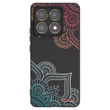 Picasee fekete szilikon tok az alábbi mobiltelefonokra Xiaomi 14T - Flowers pattern