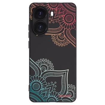Picasee fekete szilikon tok az alábbi mobiltelefonokra Xiaomi Poco X7 Pro 5G - Flowers pattern