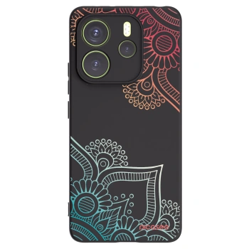 Picasee fekete szilikon tok az alábbi mobiltelefonokra Xiaomi Redmi Note 14 4G - Flowers pattern