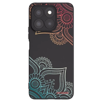 Picasee fekete szilikon tok az alábbi mobiltelefonokra Honor X8c - Flowers pattern