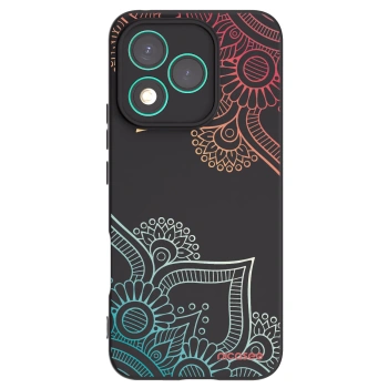 Picasee fekete szilikon tok az alábbi mobiltelefonokra Honor 400 Lite 5G - Flowers pattern