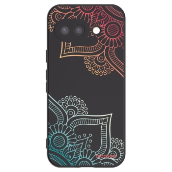 Picasee fekete szilikon tok az alábbi mobiltelefonokra Google Pixel 9a - Flowers pattern