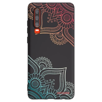 Picasee fekete szilikon tok az alábbi mobiltelefonokra Huawei P30 - Flowers pattern