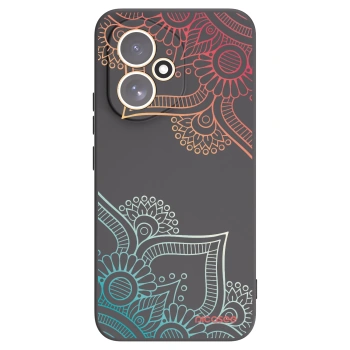 Picasee fekete szilikon tok az alábbi mobiltelefonokra Honor 400 5G - Flowers pattern
