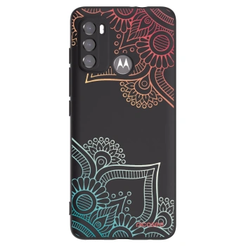 Picasee fekete szilikon tok az alábbi mobiltelefonokra Motorola Edge 60 5G - Flowers pattern