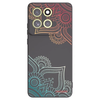 Picasee fekete szilikon tok az alábbi mobiltelefonokra Motorola Moto G86 5G - Flowers pattern