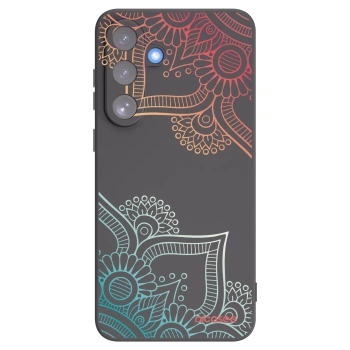 Picasee fekete szilikon tok az alábbi mobiltelefonokra Samsung Galaxy S25 FE 5G - Flowers pattern