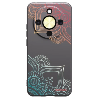 Picasee fekete szilikon tok az alábbi mobiltelefonokra Honor Magic8 Lite 5G - Flowers pattern