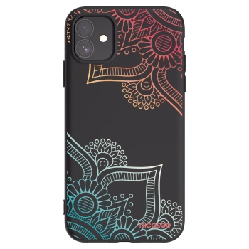 Picasee fekete szilikon tok az alábbi mobiltelefonokra Apple iPhone 11 - Flowers pattern