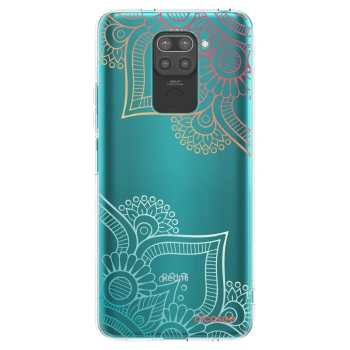 Picasee fekete szilikon tok az alábbi mobiltelefonokra Xiaomi Redmi Note 9 - Flowers pattern