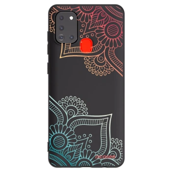 Picasee fekete szilikon tok az alábbi mobiltelefonokra Samsung Galaxy A21s - Flowers pattern