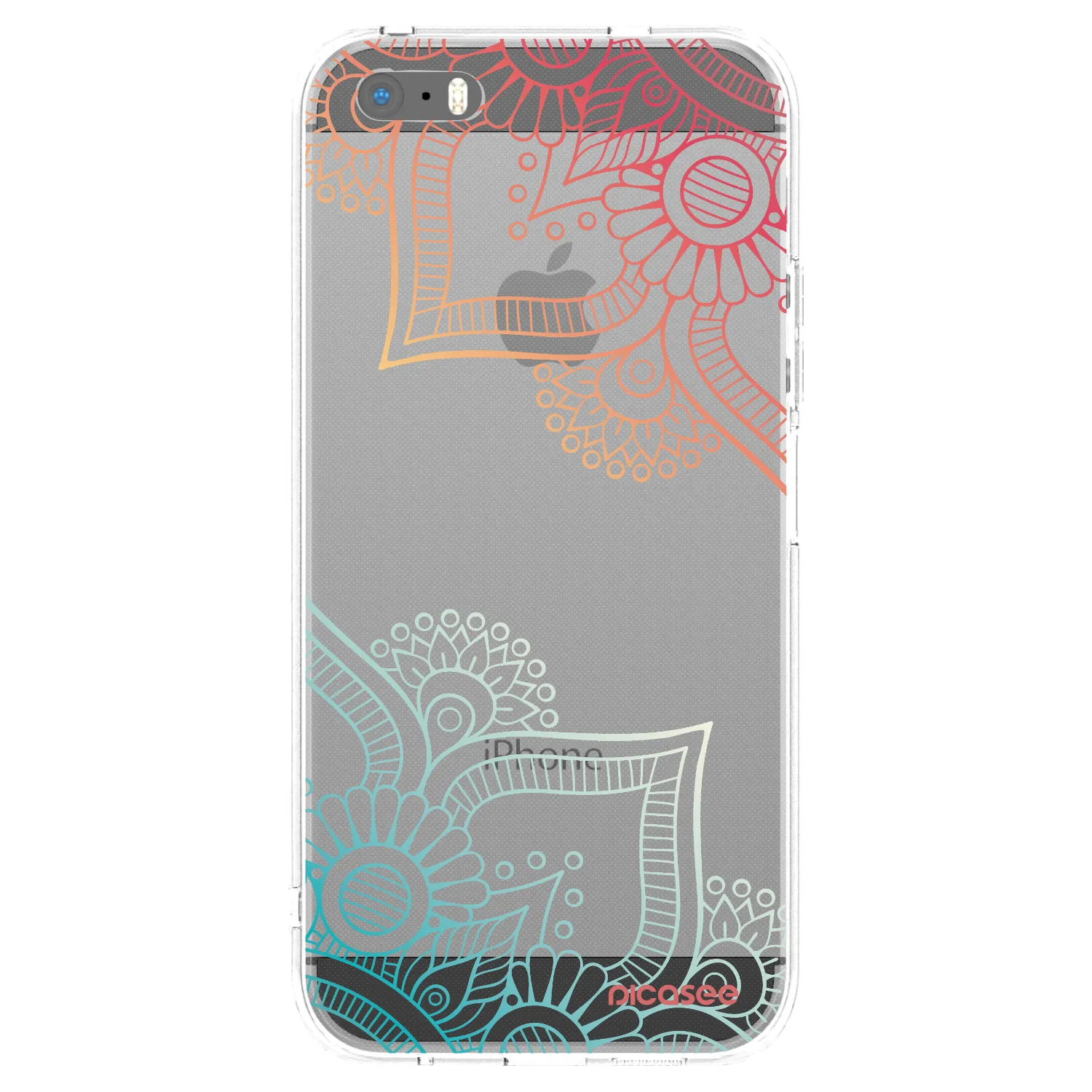 Picasee átlátszó szilikon tok az alábbi mobiltelefonokra Apple iPhone 5/5S/SE - Flowers pattern