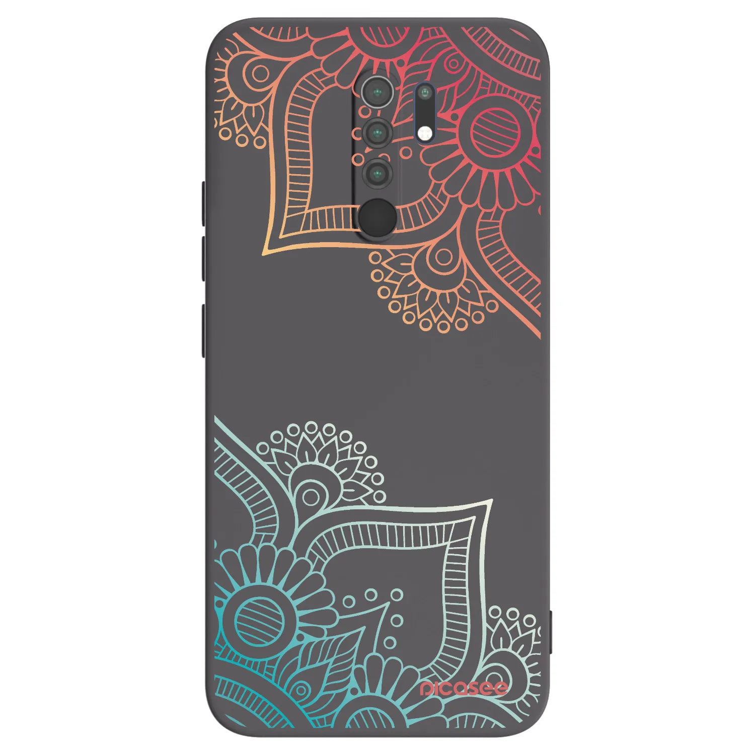 Picasee fekete szilikon tok az alábbi mobiltelefonokra Xiaomi Redmi 9 - Flowers pattern