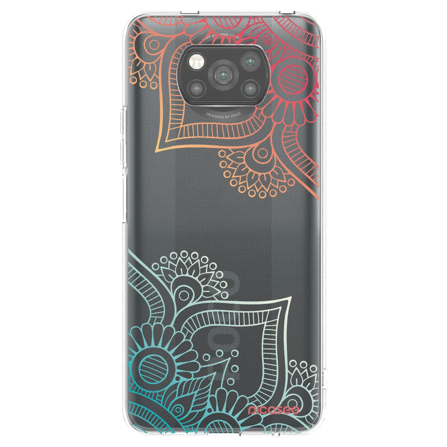 Picasee fekete szilikon tok az alábbi mobiltelefonokra Xiaomi Poco X3 - Flowers pattern
