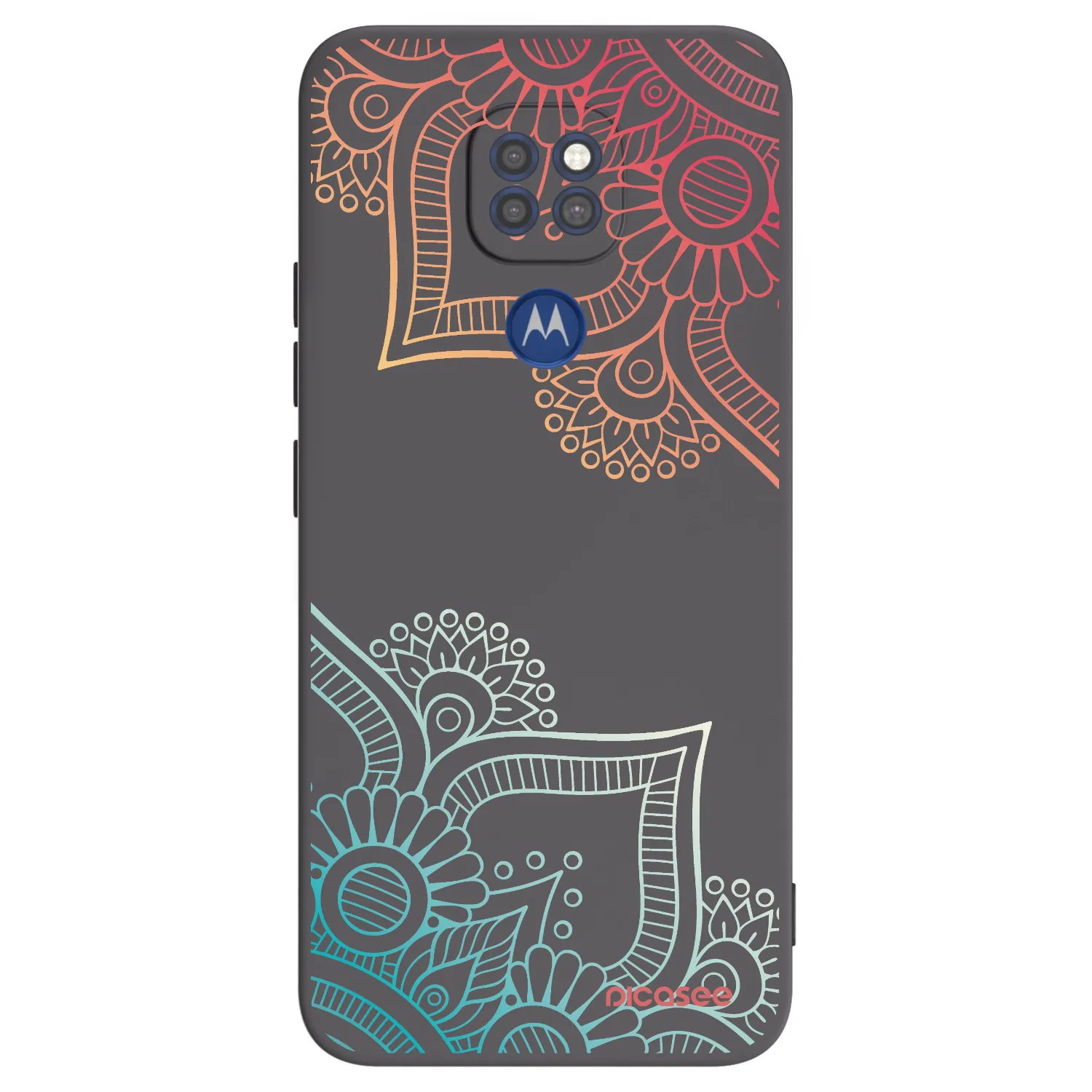 Picasee fekete szilikon tok az alábbi mobiltelefonokra Motorola Moto G9 Play - Flowers pattern