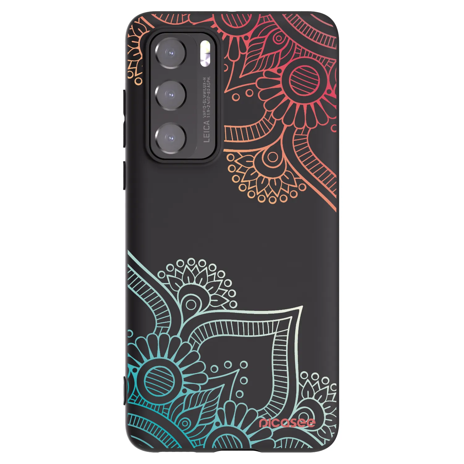 Picasee fekete szilikon tok az alábbi mobiltelefonokra Huawei P40 - Flowers pattern