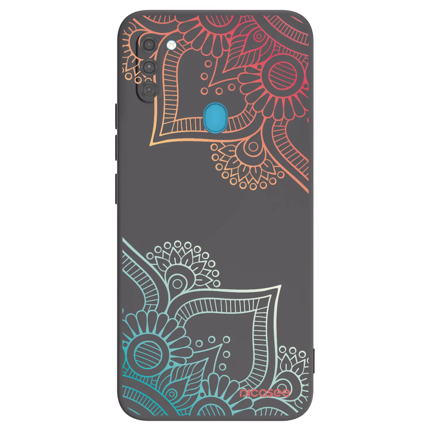 Picasee fekete szilikon tok az alábbi mobiltelefonokra Samsung Galaxy M11 - Flowers pattern