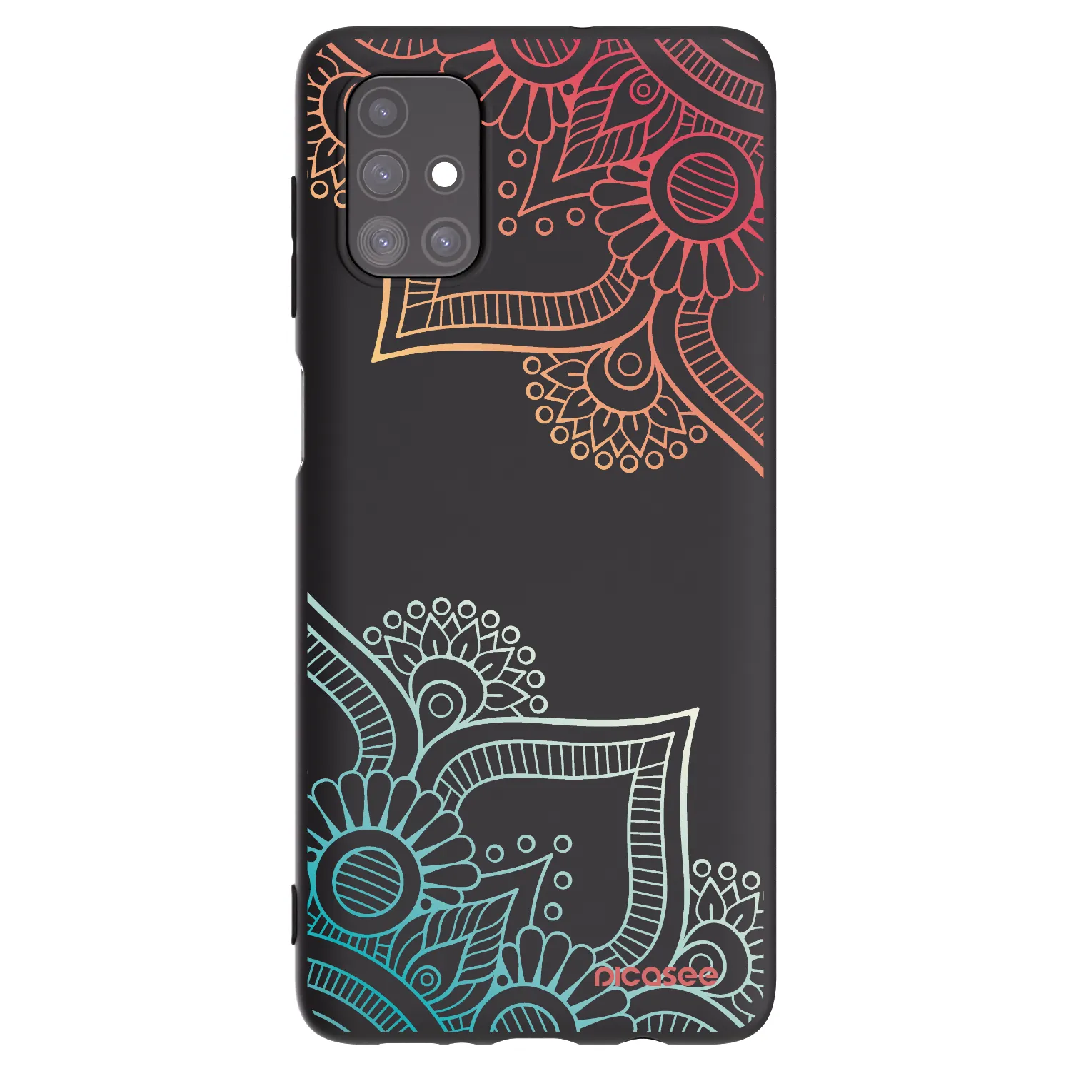 Picasee fekete szilikon tok az alábbi mobiltelefonokra Samsung Galaxy M51 M515F - Flowers pattern