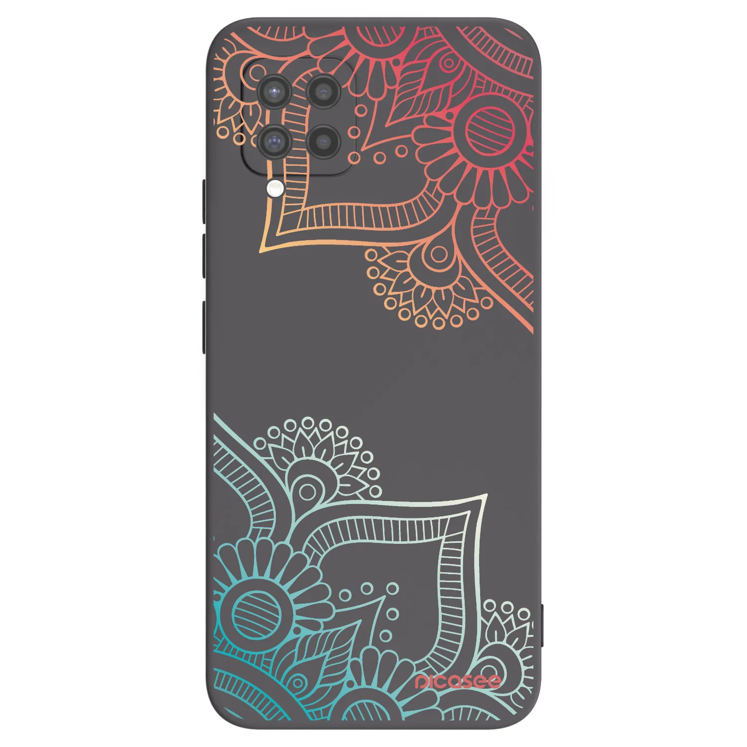 Picasee fekete szilikon tok az alábbi mobiltelefonokra Samsung Galaxy A42 A426B - Flowers pattern