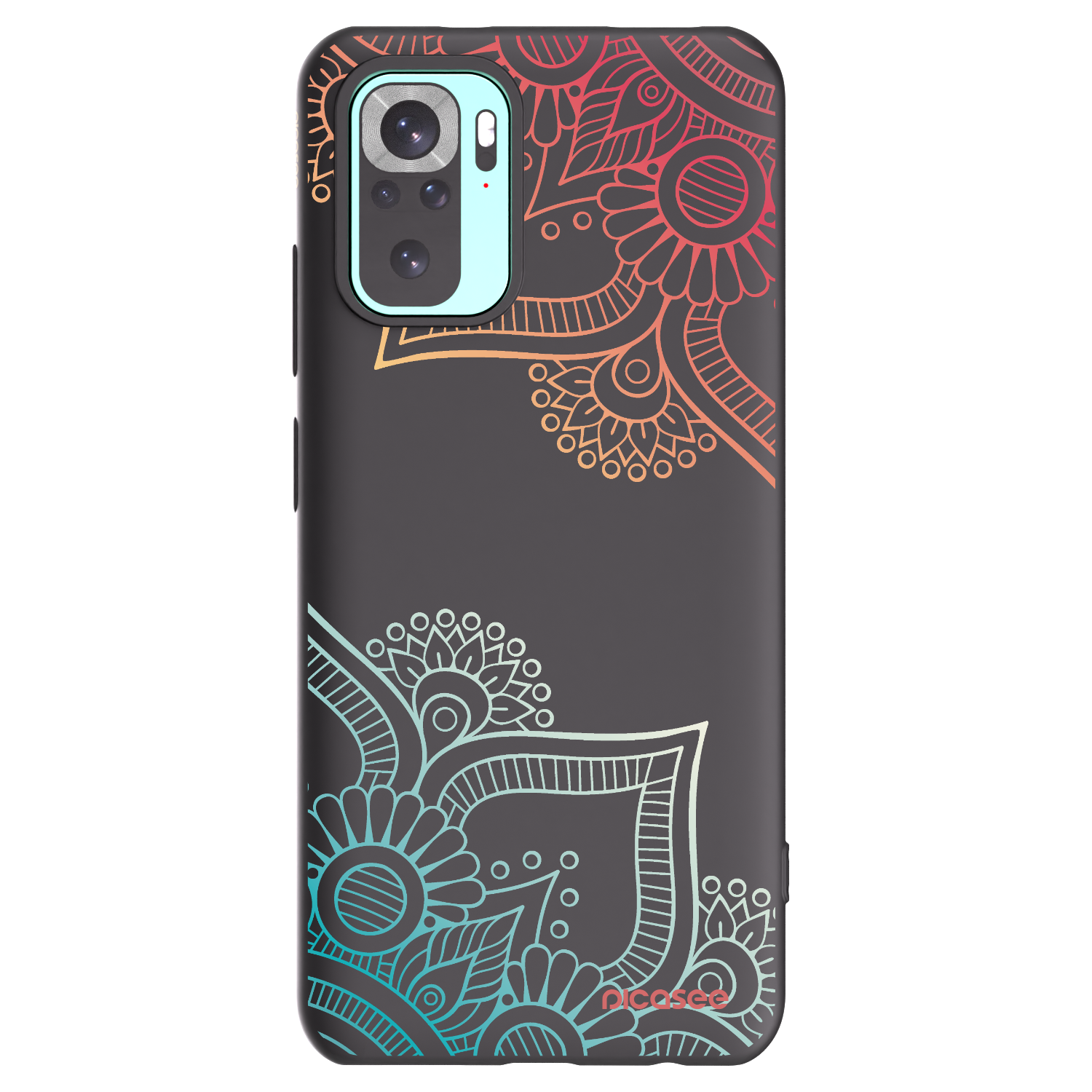 Picasee fekete szilikon tok az alábbi mobiltelefonokra Xiaomi Redmi Note 10 Pro - Flowers pattern