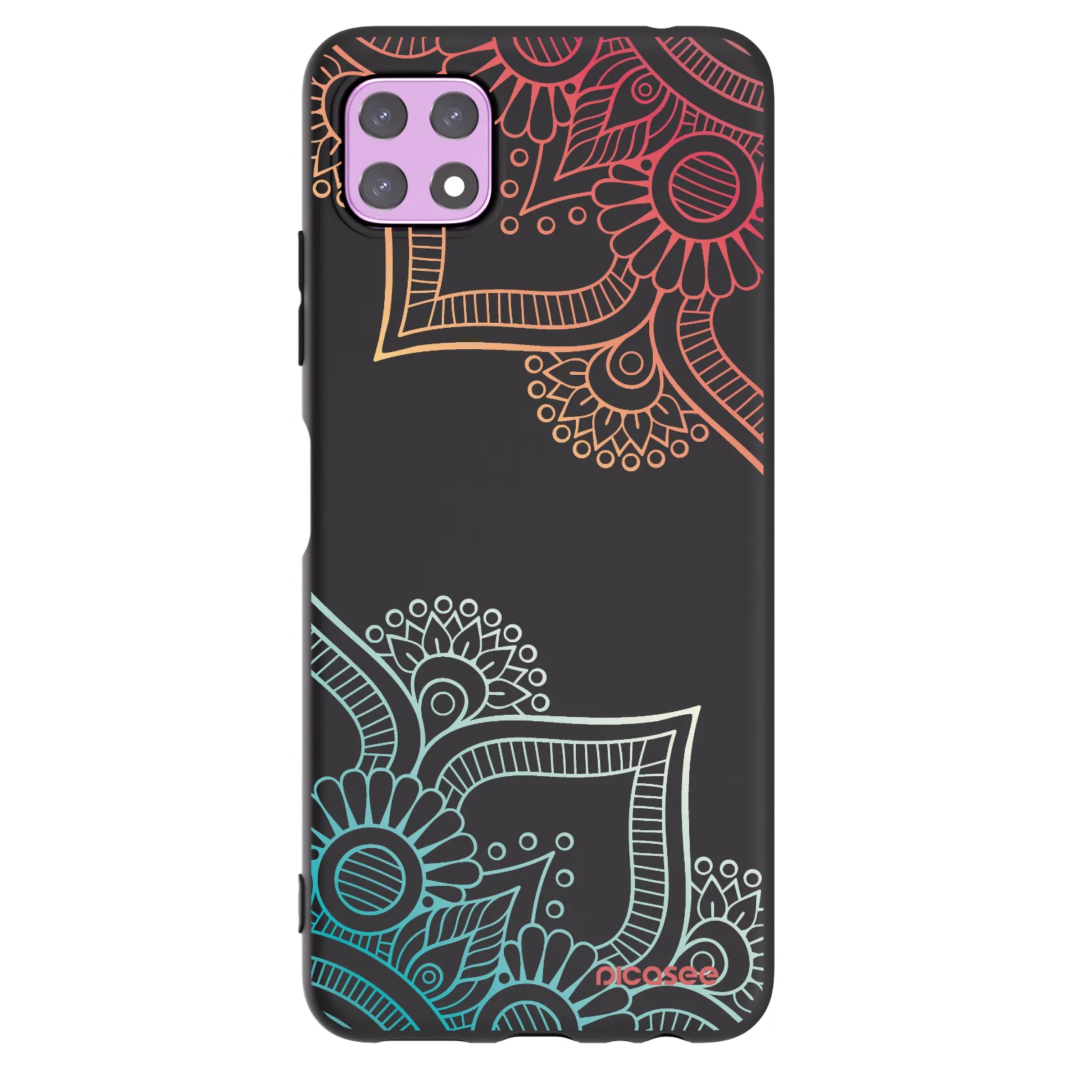 Picasee fekete szilikon tok az alábbi mobiltelefonokra Samsung Galaxy A22 A226B 5G - Flowers pattern