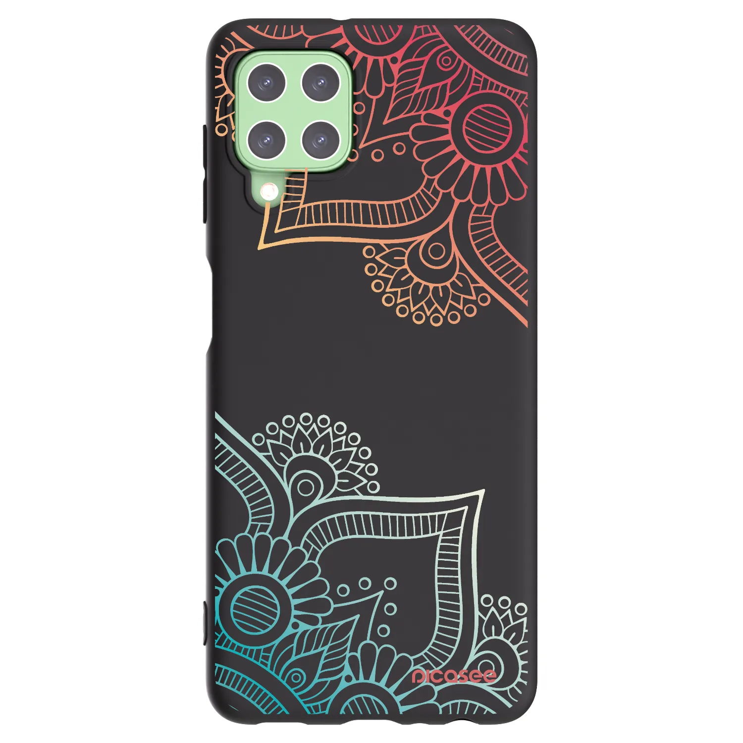 Picasee fekete szilikon tok az alábbi mobiltelefonokra Samsung Galaxy A22 A225F 4G - Flowers pattern