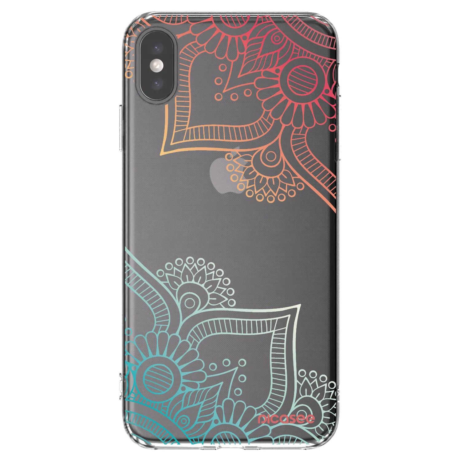 Picasee átlátszó szilikon tok az alábbi mobiltelefonokra Apple iPhone XS Max - Flowers pattern