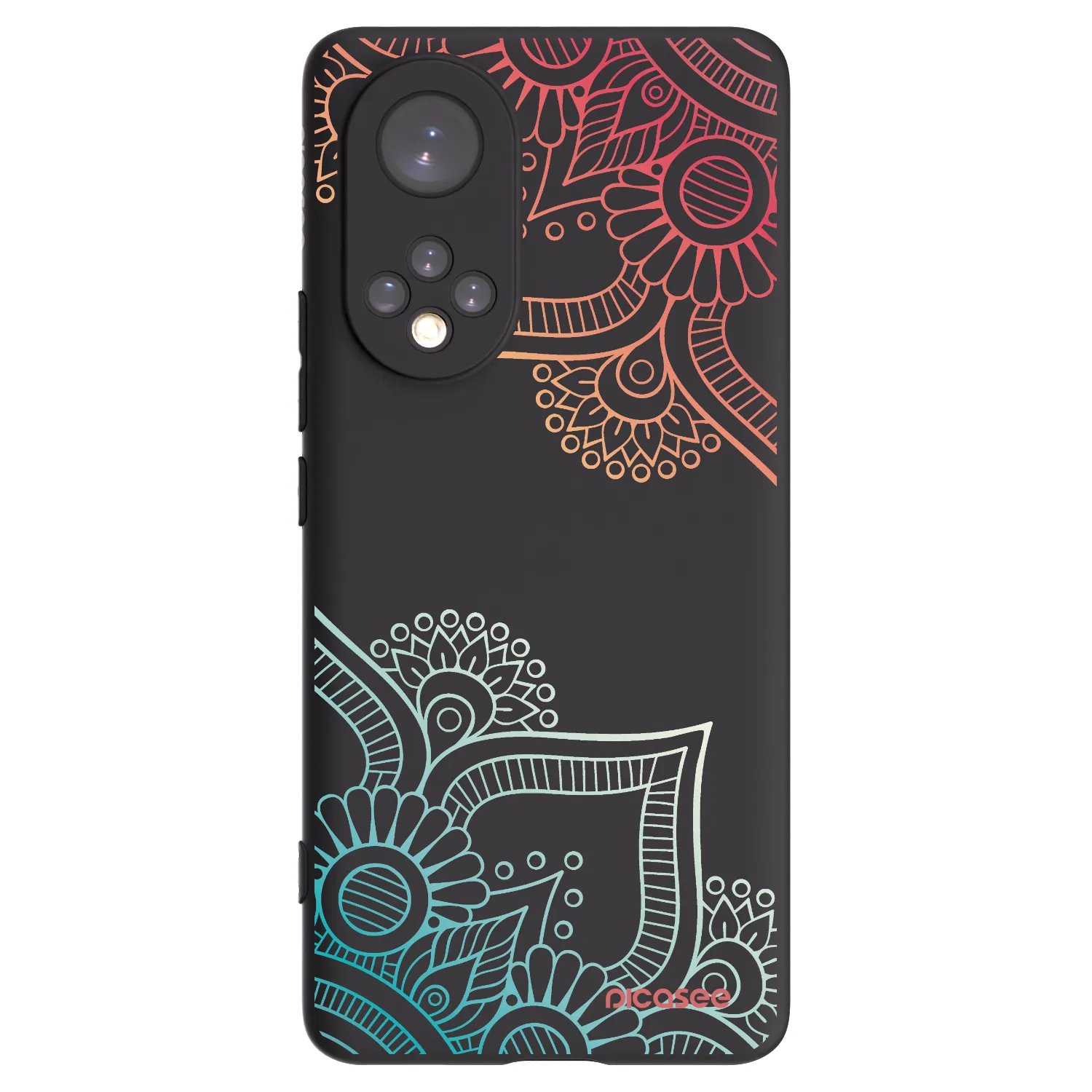 Picasee fekete szilikon tok az alábbi mobiltelefonokra Huawei Nova 9 - Flowers pattern