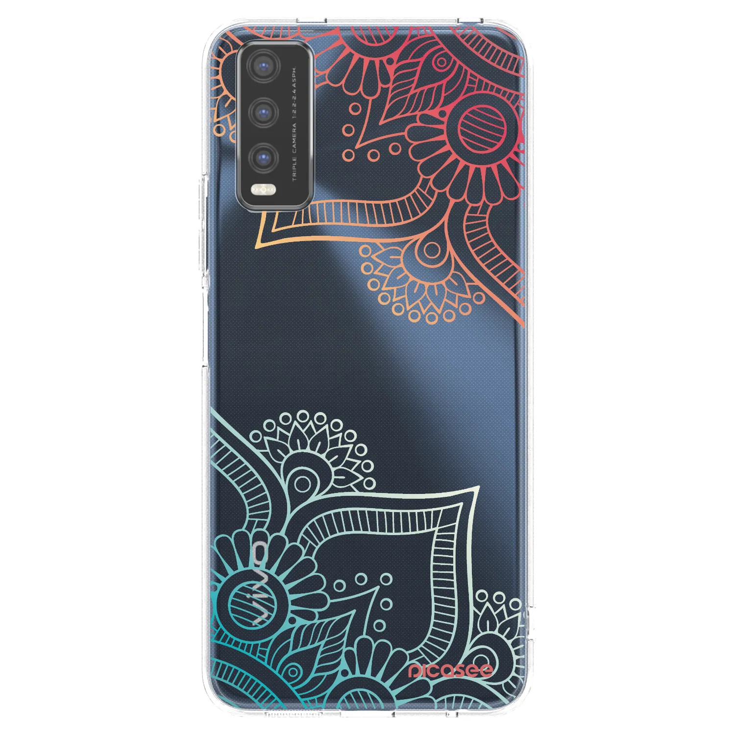 Picasee átlátszó szilikon tok az alábbi mobiltelefonokra Vivo Y20s - Flowers pattern