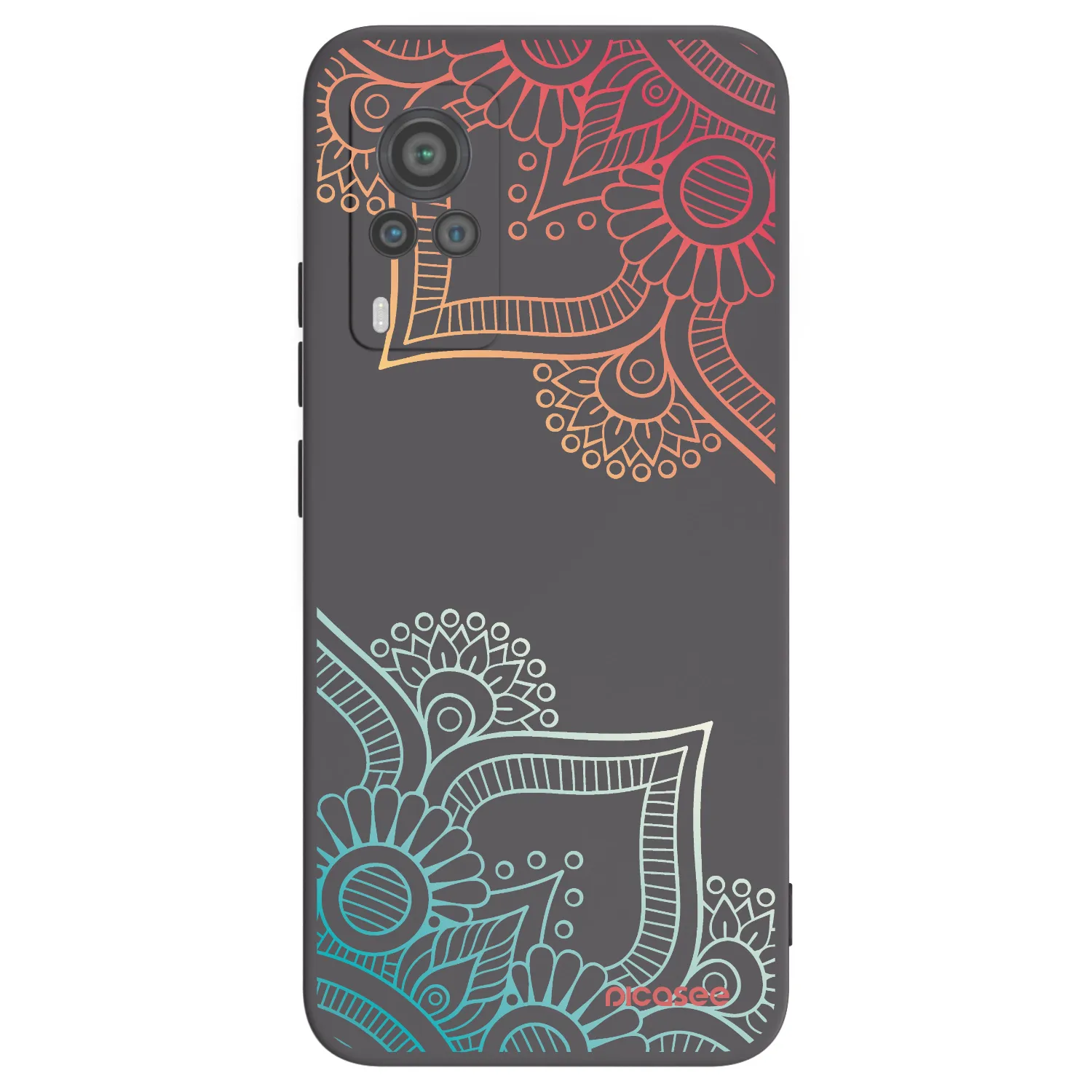 Picasee fekete szilikon tok az alábbi mobiltelefonokra Vivo X60 Pro 5G - Flowers pattern