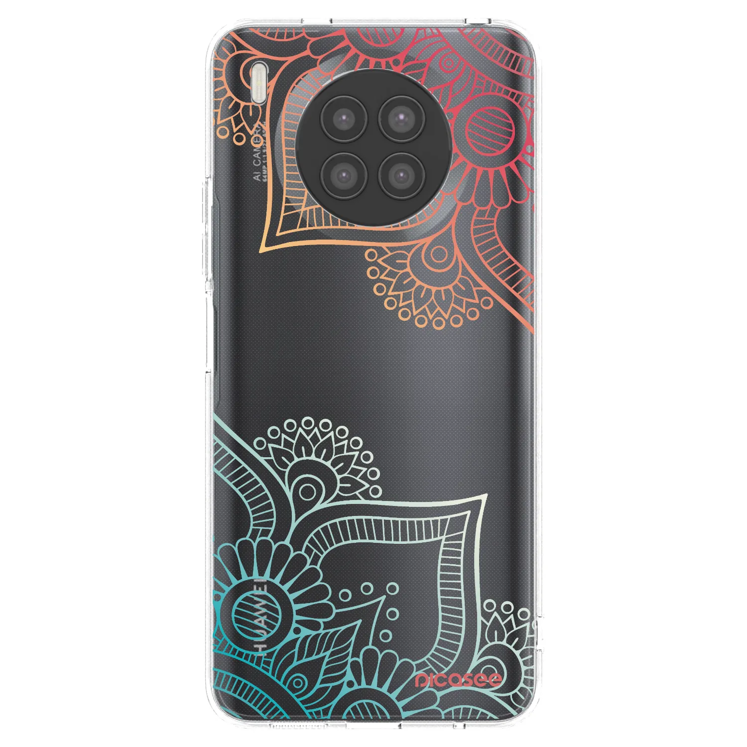 Picasee átlátszó szilikon tok az alábbi mobiltelefonokra Huawei Nova 8i - Flowers pattern