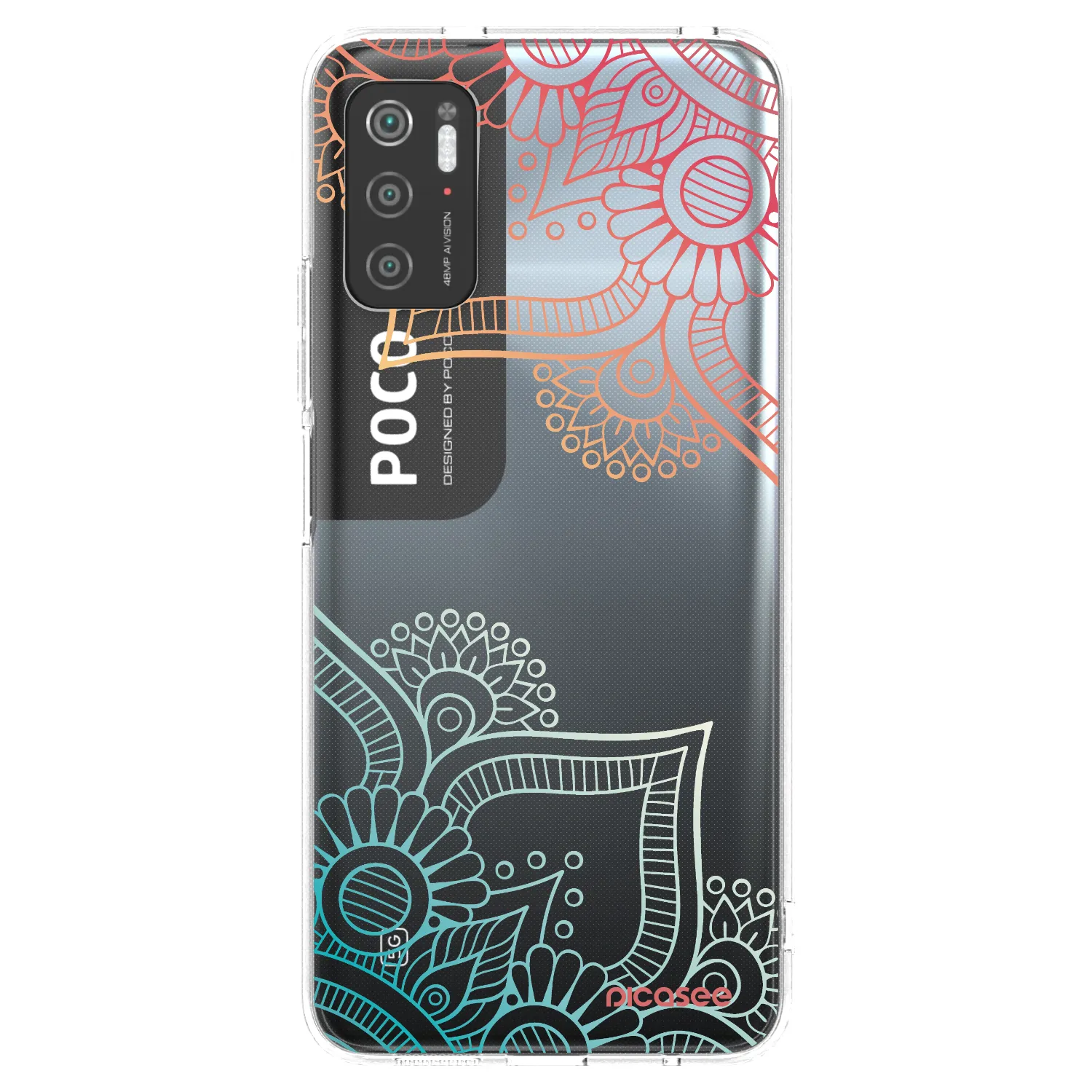 Picasee átlátszó szilikon tok az alábbi mobiltelefonokra Xiaomi Poco M3 Pro 5G - Flowers pattern