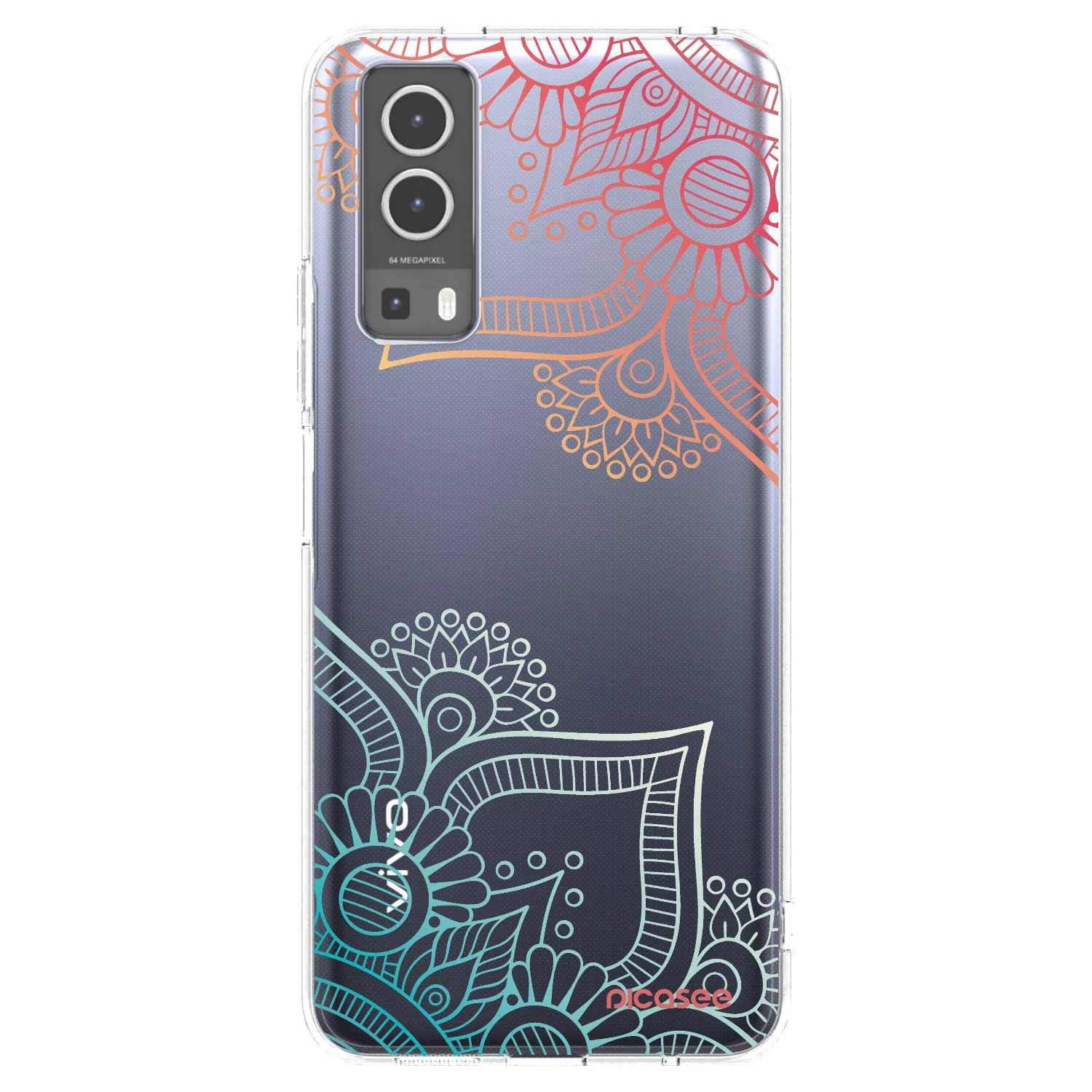 Picasee átlátszó szilikon tok az alábbi mobiltelefonokra Vivo Y72 5G - Flowers pattern