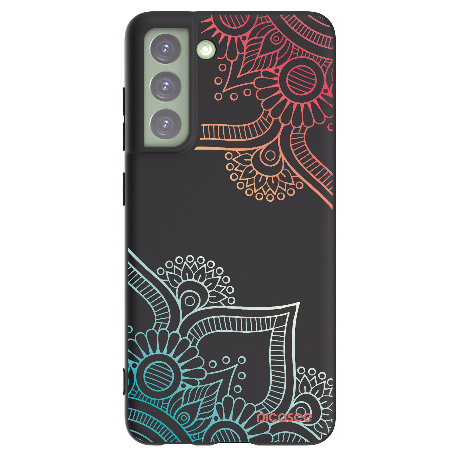 Picasee fekete szilikon tok az alábbi mobiltelefonokra Samsung Galaxy S21 FE 5G - Flowers pattern