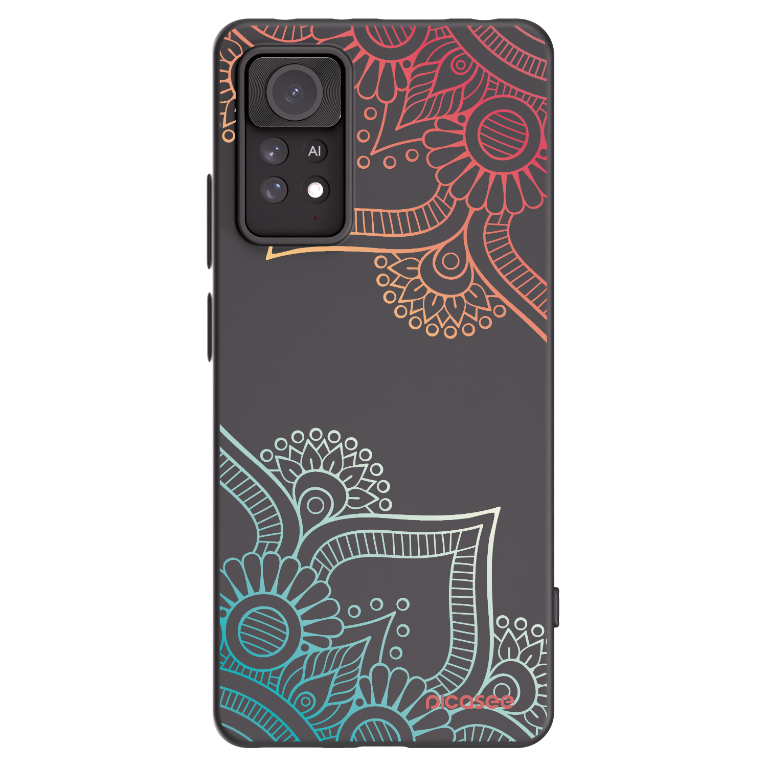 Picasee fekete szilikon tok az alábbi mobiltelefonokra Xiaomi Redmi Note 11 Pro 5G - Flowers pattern