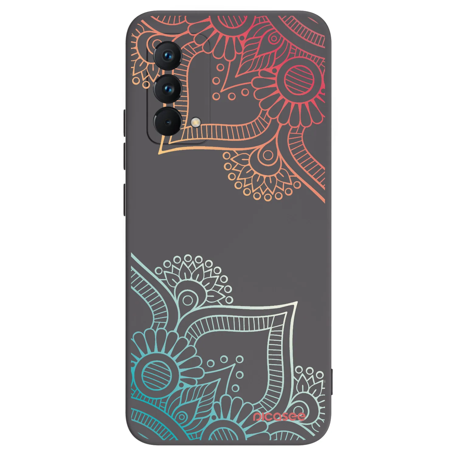 Picasee fekete szilikon tok az alábbi mobiltelefonokra Realme GT Master Edition 5G - Flowers pattern