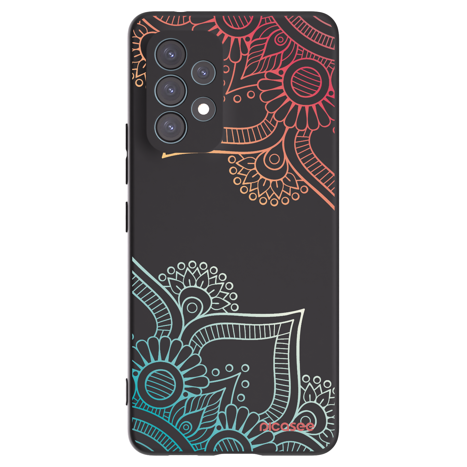 Picasee fekete szilikon tok az alábbi mobiltelefonokra Samsung Galaxy A53 5G A536 - Flowers pattern