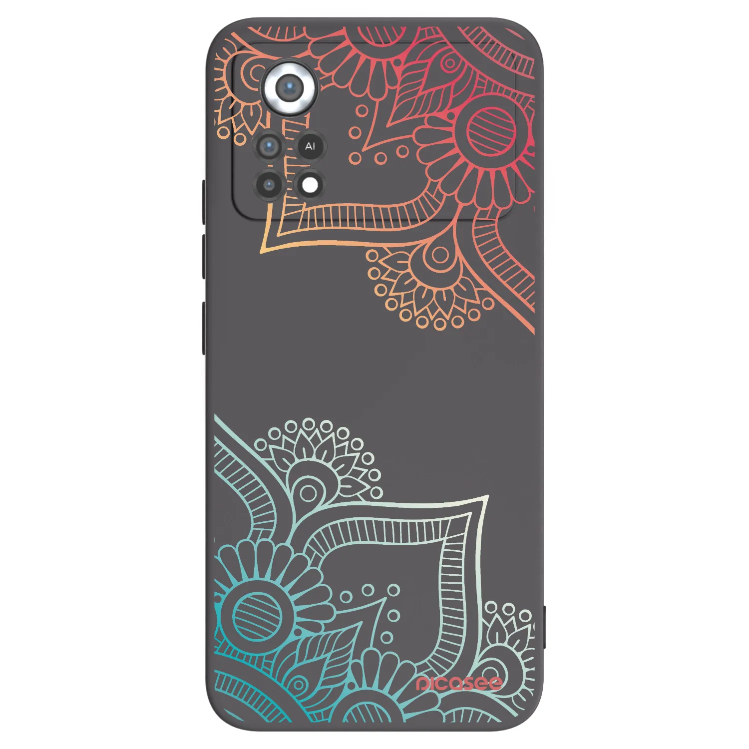 Picasee fekete szilikon tok az alábbi mobiltelefonokra Xiaomi Poco X4 Pro 5G - Flowers pattern