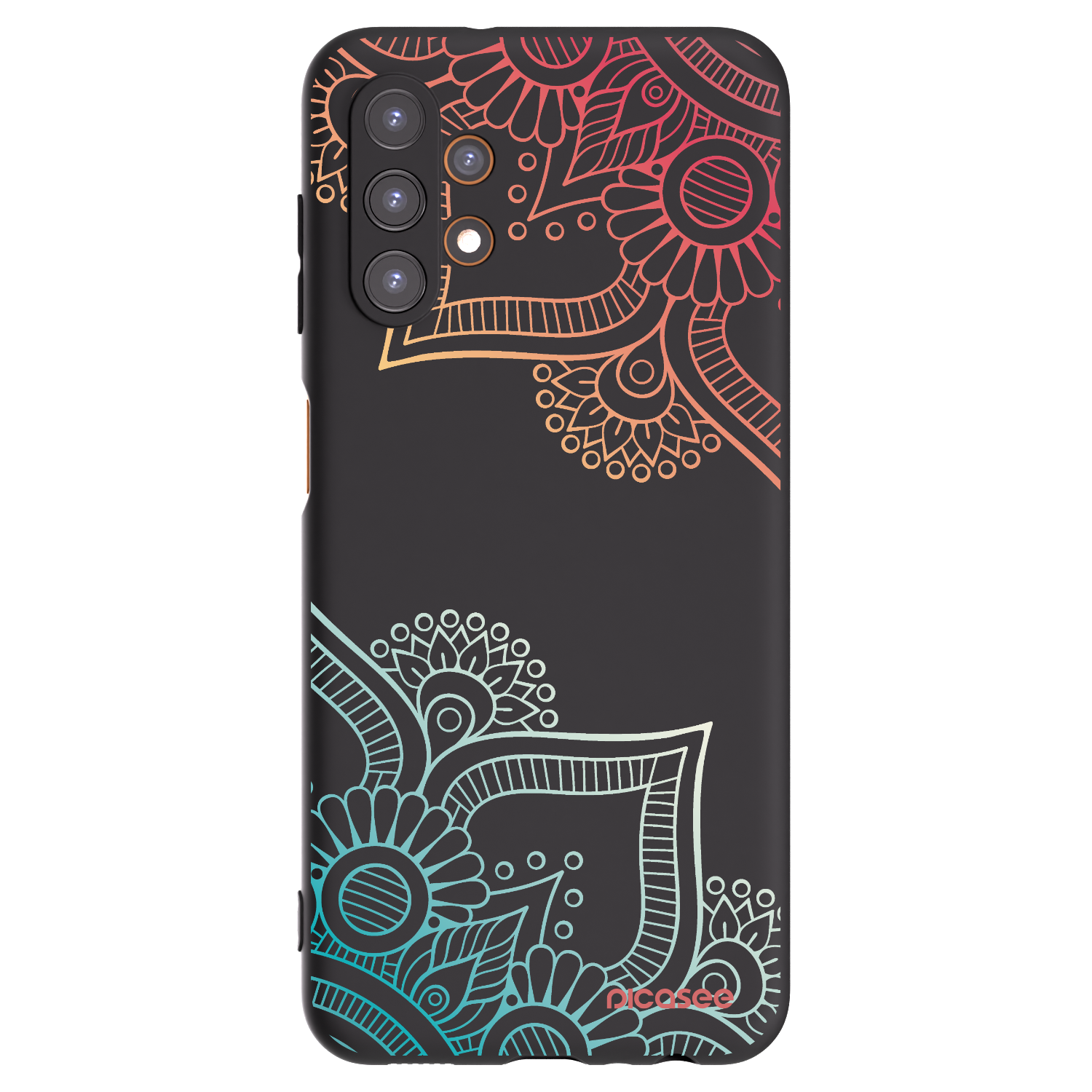 Picasee fekete szilikon tok az alábbi mobiltelefonokra Samsung Galaxy A13 4G A135 - Flowers pattern