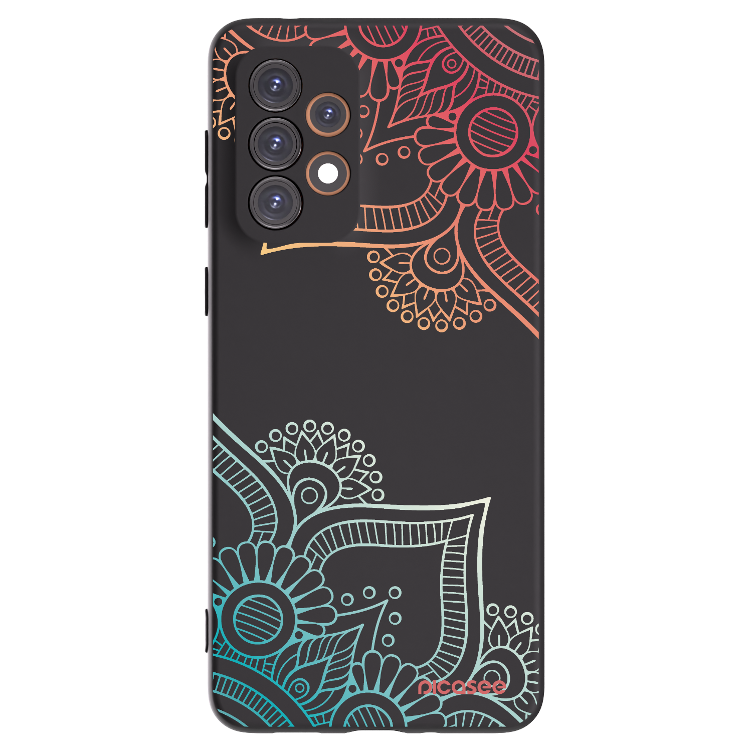 Picasee fekete szilikon tok az alábbi mobiltelefonokra Samsung Galaxy A33 5G A336 - Flowers pattern