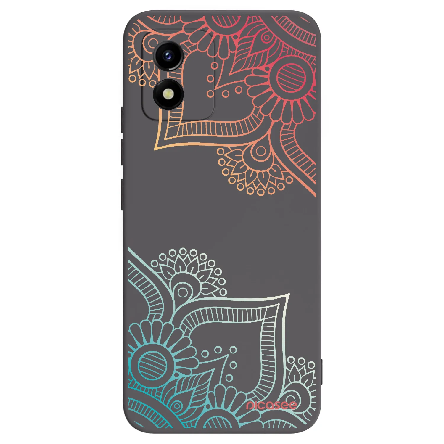 Picasee fekete szilikon tok az alábbi mobiltelefonokra Vivo Y01 - Flowers pattern