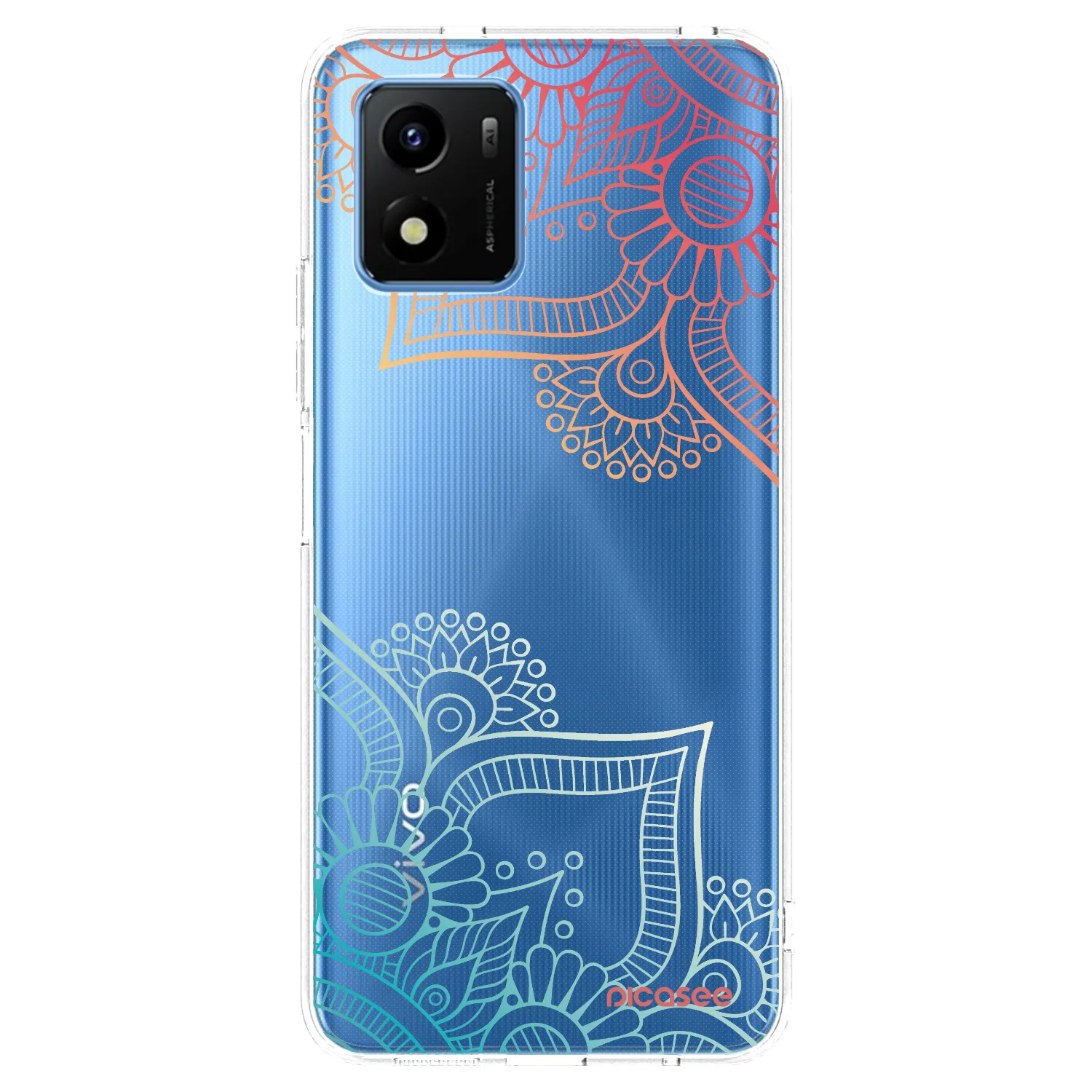 Picasee átlátszó szilikon tok az alábbi mobiltelefonokra Vivo Y01 - Flowers pattern