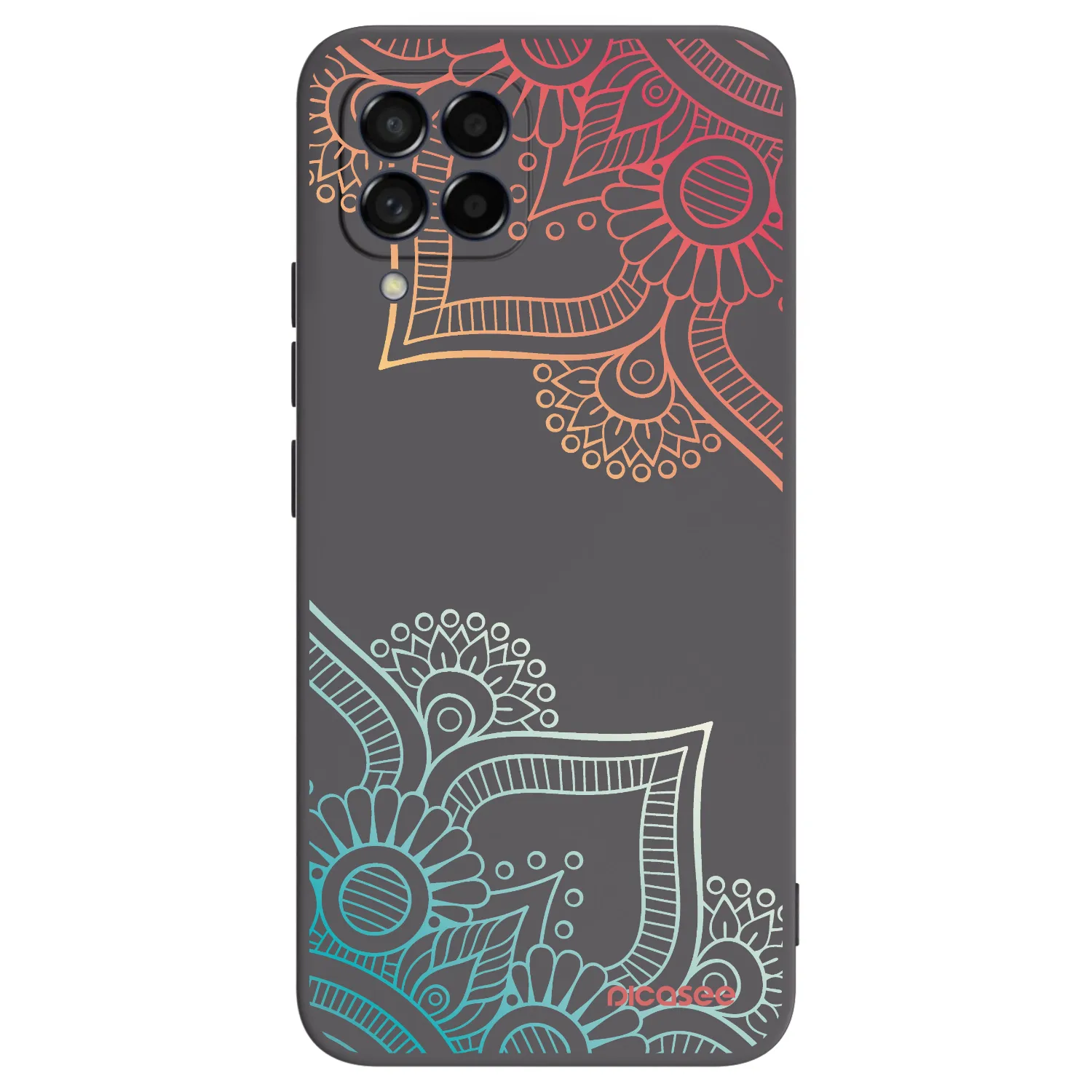 Picasee fekete szilikon tok az alábbi mobiltelefonokra Samsung Galaxy M53 5G - Flowers pattern