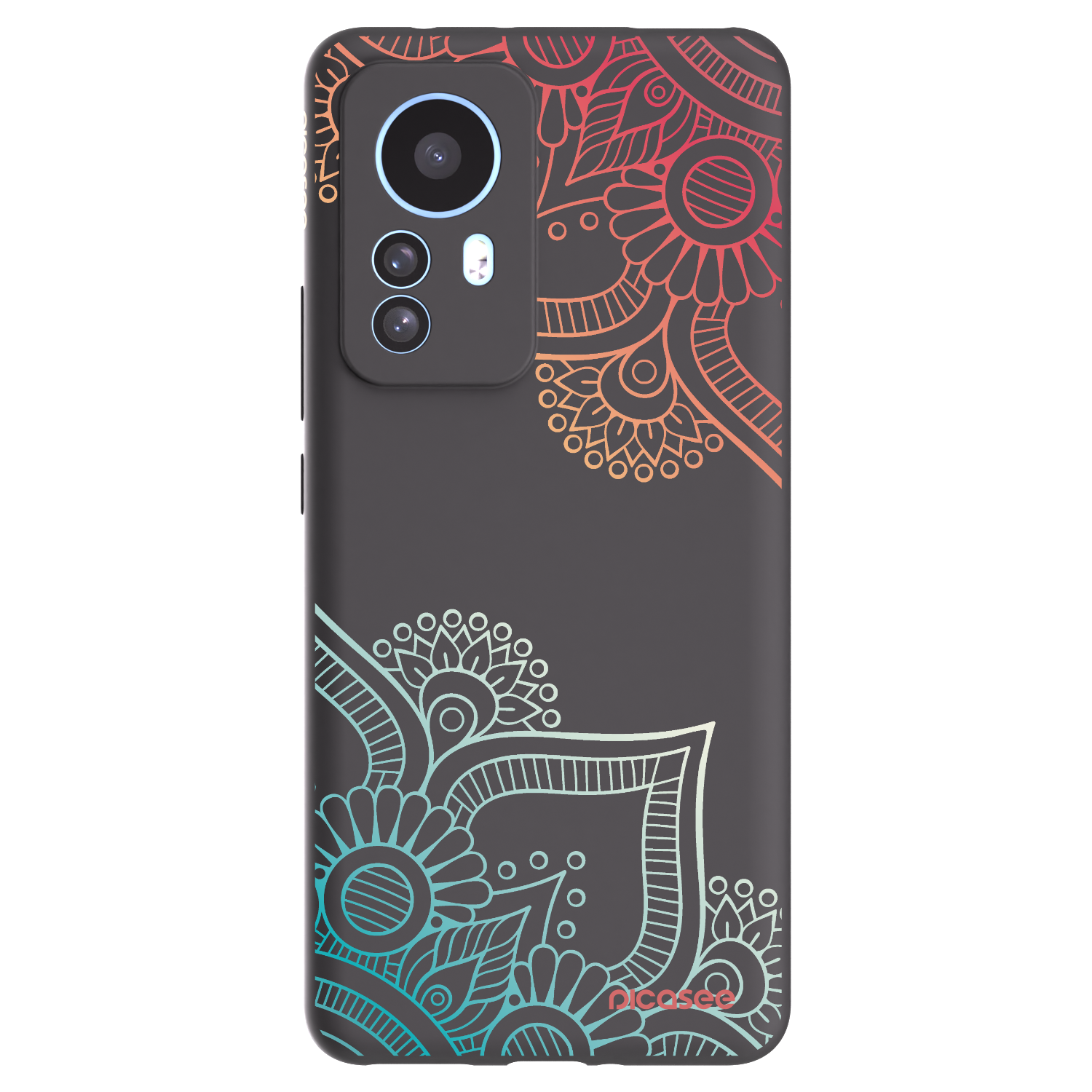 Picasee fekete szilikon tok az alábbi mobiltelefonokra Xiaomi 12T - Flowers pattern