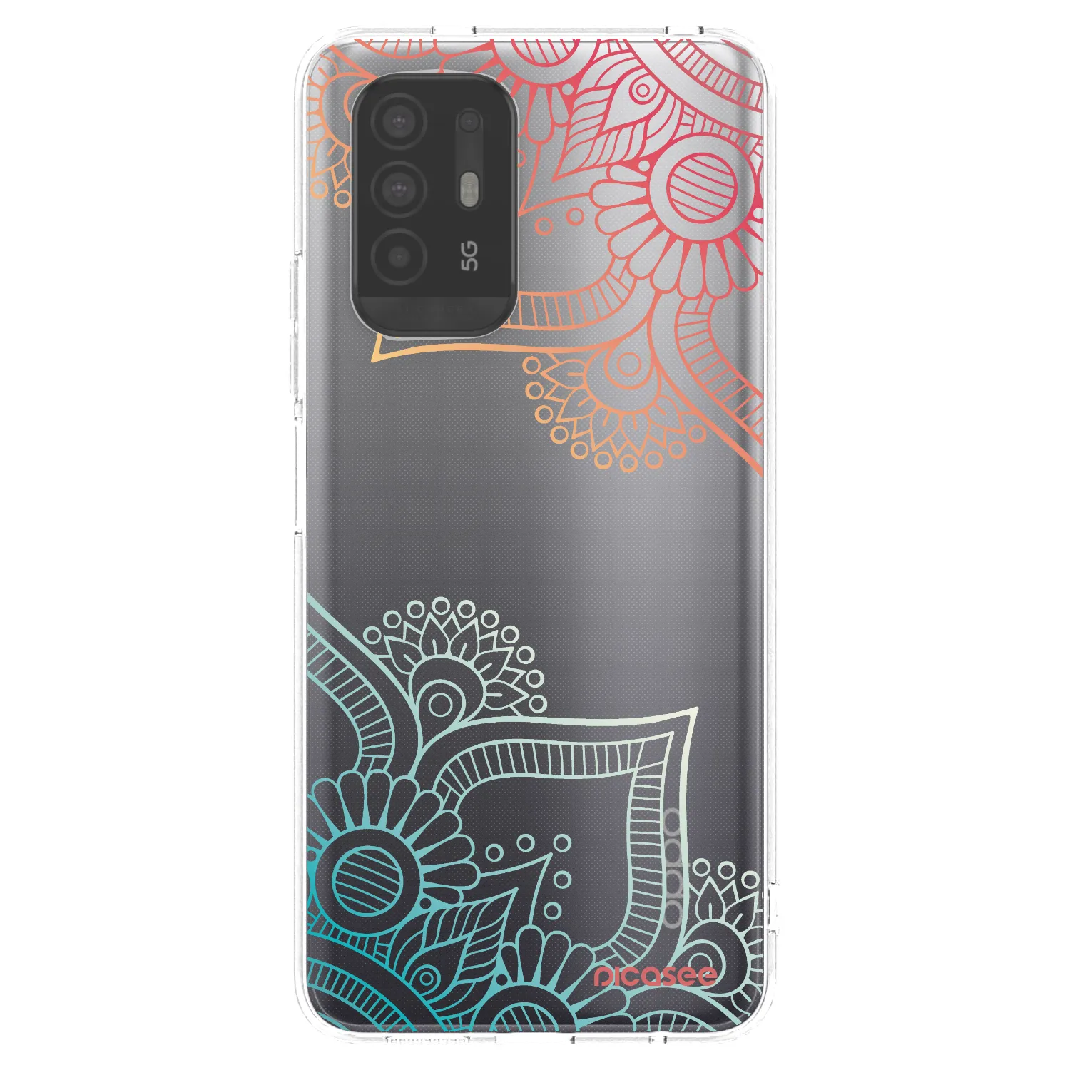 Picasee átlátszó szilikon tok az alábbi mobiltelefonokra OPPO A94 5G - Flowers pattern