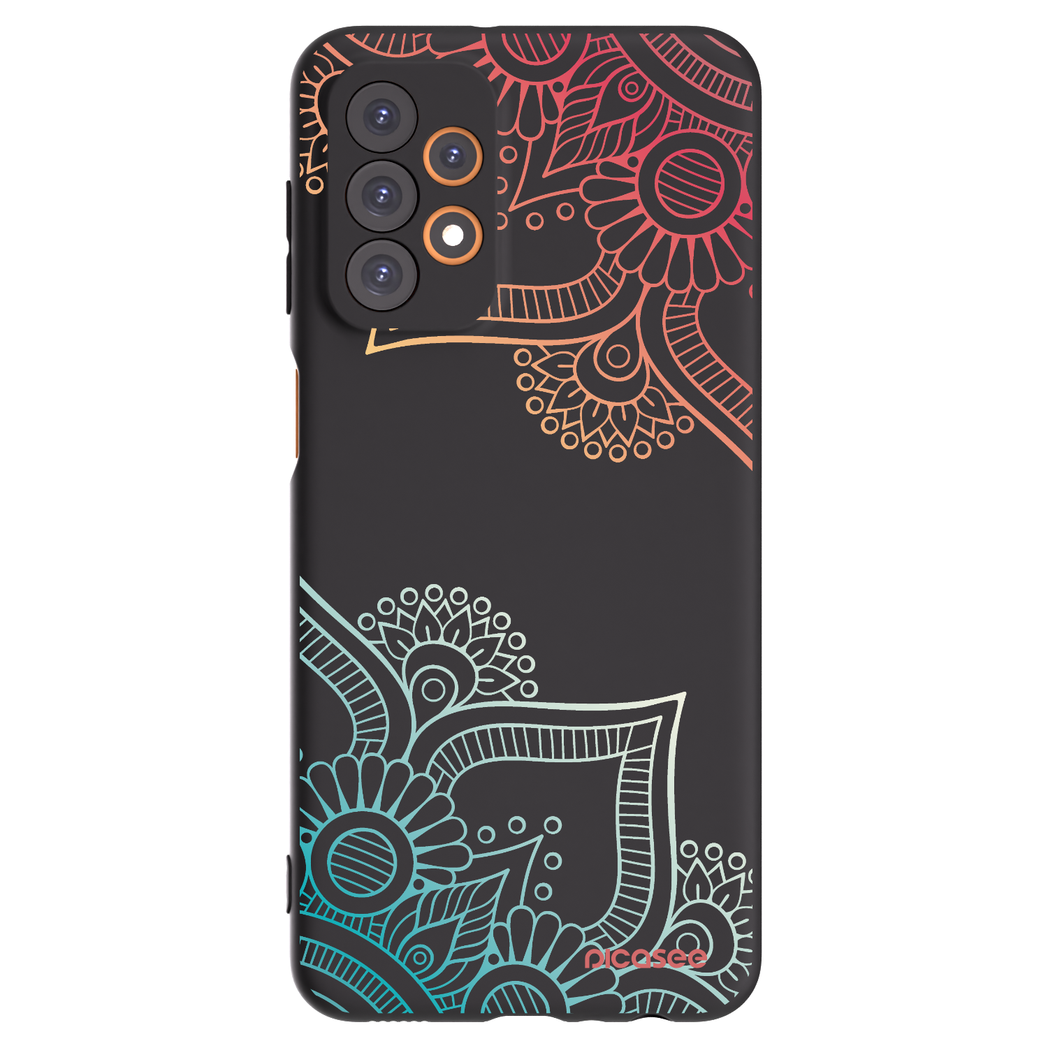 Picasee fekete szilikon tok az alábbi mobiltelefonokra Samsung Galaxy A23 A236B 5G - Flowers pattern