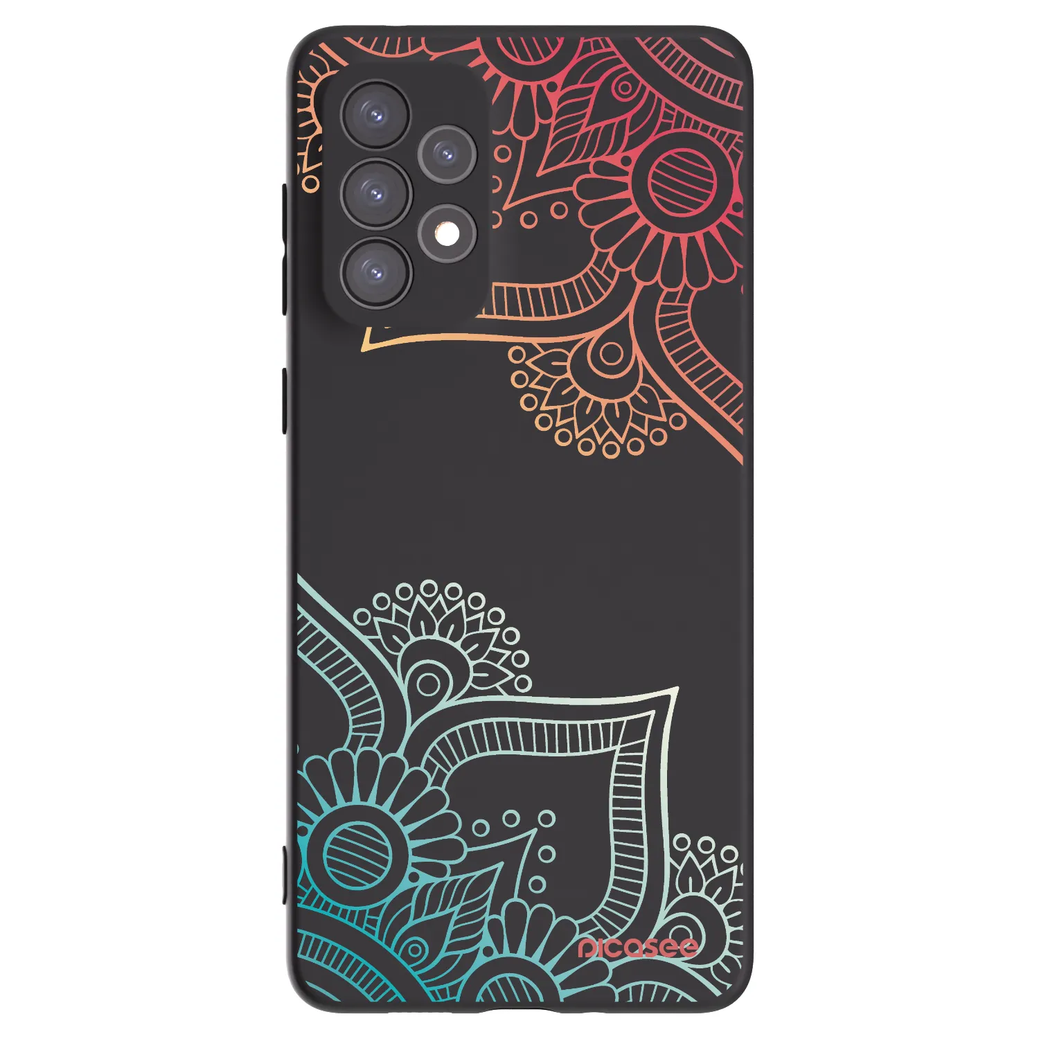 Picasee fekete szilikon tok az alábbi mobiltelefonokra Samsung Galaxy A73 5G - Flowers pattern