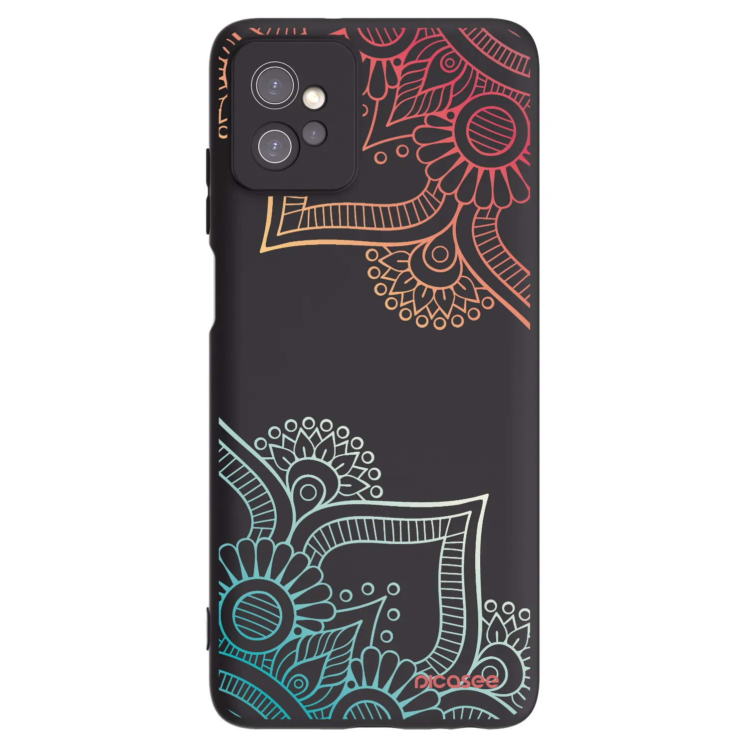 Picasee fekete szilikon tok az alábbi mobiltelefonokra Motorola Moto G32 - Flowers pattern